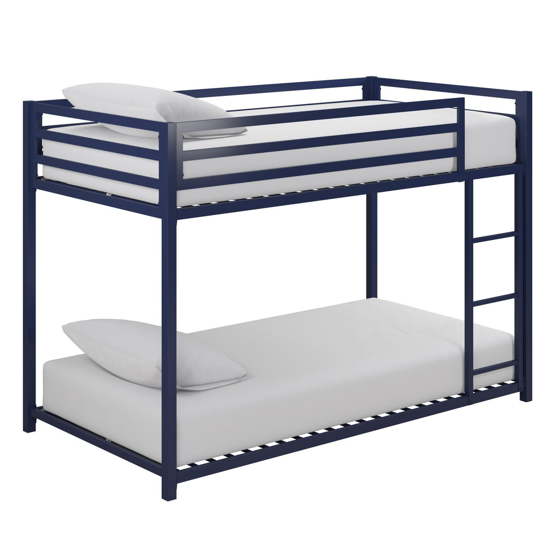 Best Twin Metal Bunk Bed with Ladder -  Blue  - Twin-Over-Twin