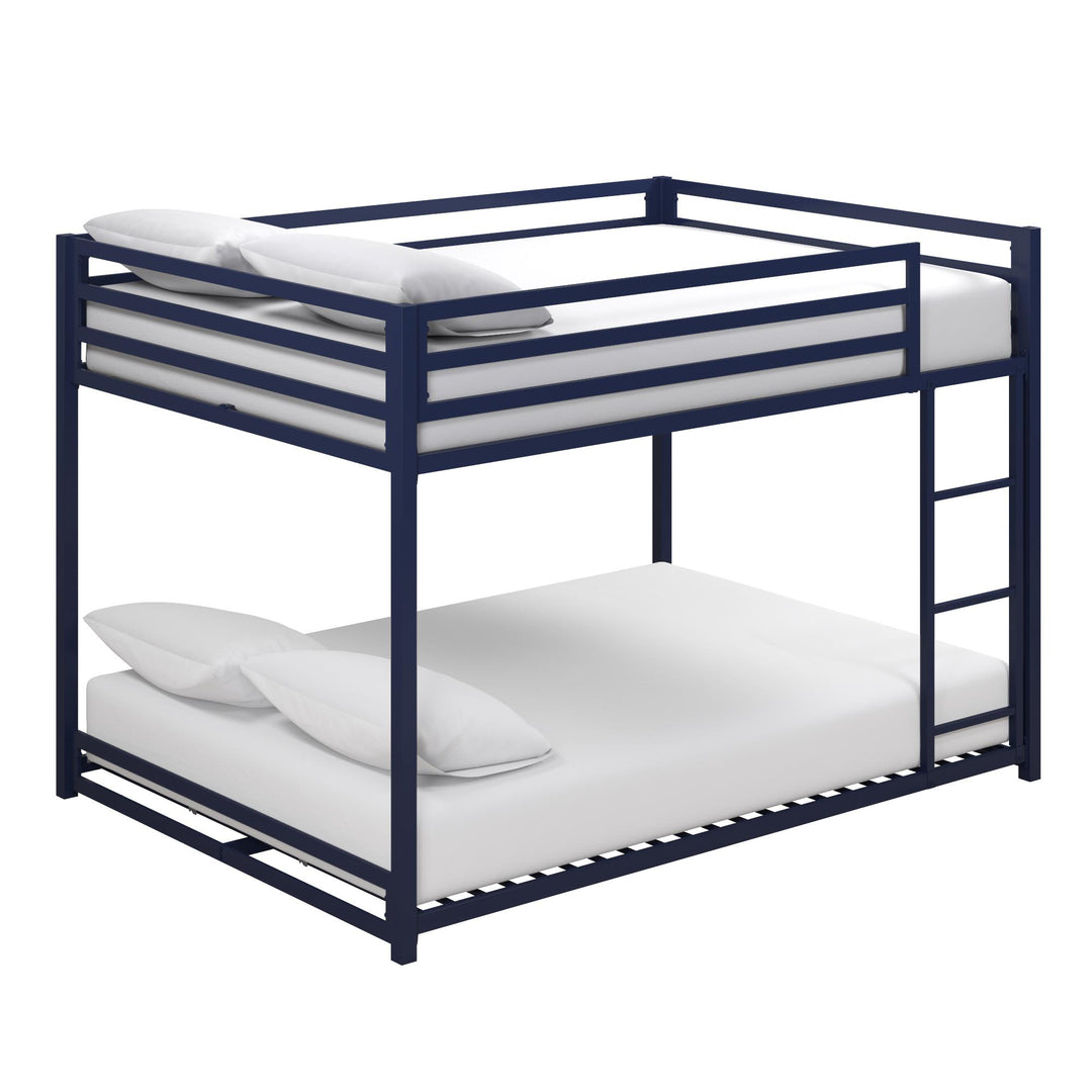 Full Metal Bunk Bed with Secured Slats -  Blue  - Full-Over-Full