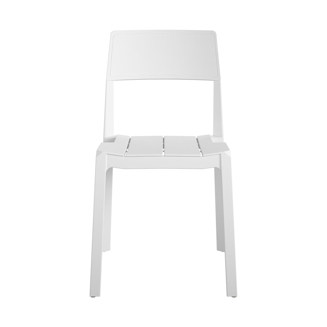 Poolside Collection Chandler Stacking Dining Chairs Indoor/Outdoor, Set of 2 - White - 2-Pack