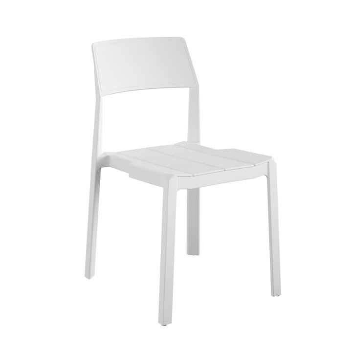 Poolside Collection Chandler Stacking Dining Chairs Indoor/Outdoor, Set of 2 - White - 2-Pack