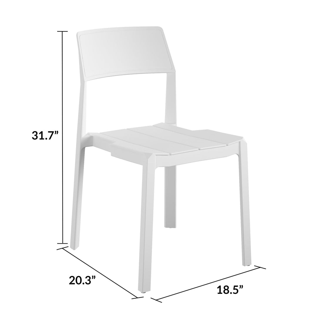 Poolside Collection Chandler Stacking Dining Chairs Indoor/Outdoor, Set of 2 - White - 2-Pack