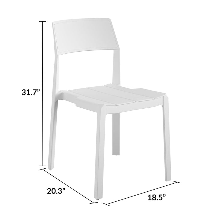 Poolside Collection Chandler Stacking Dining Chairs Indoor/Outdoor, Set of 2 - White - 2-Pack