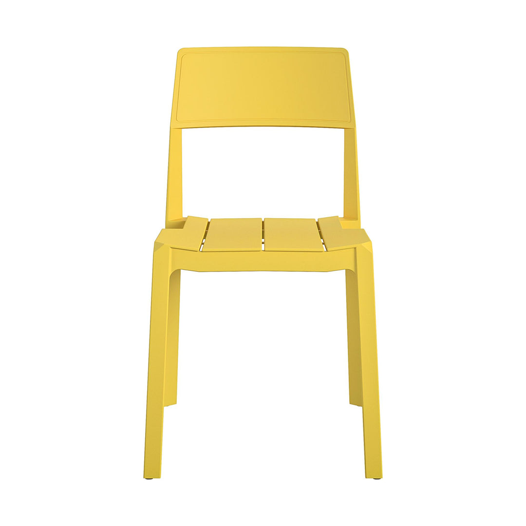 Poolside Collection Chandler Stacking Dining Chairs Indoor/Outdoor, Set of 2 - Yellow - 2-Pack