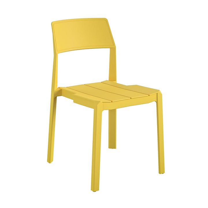 Poolside Collection Chandler Stacking Dining Chairs Indoor/Outdoor, Set of 2 - Yellow - 2-Pack