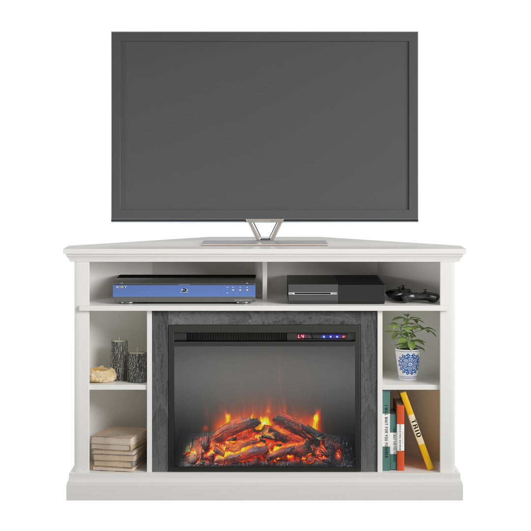 Overland Electric Corner Fireplace for TVs up to 50 Inches - White