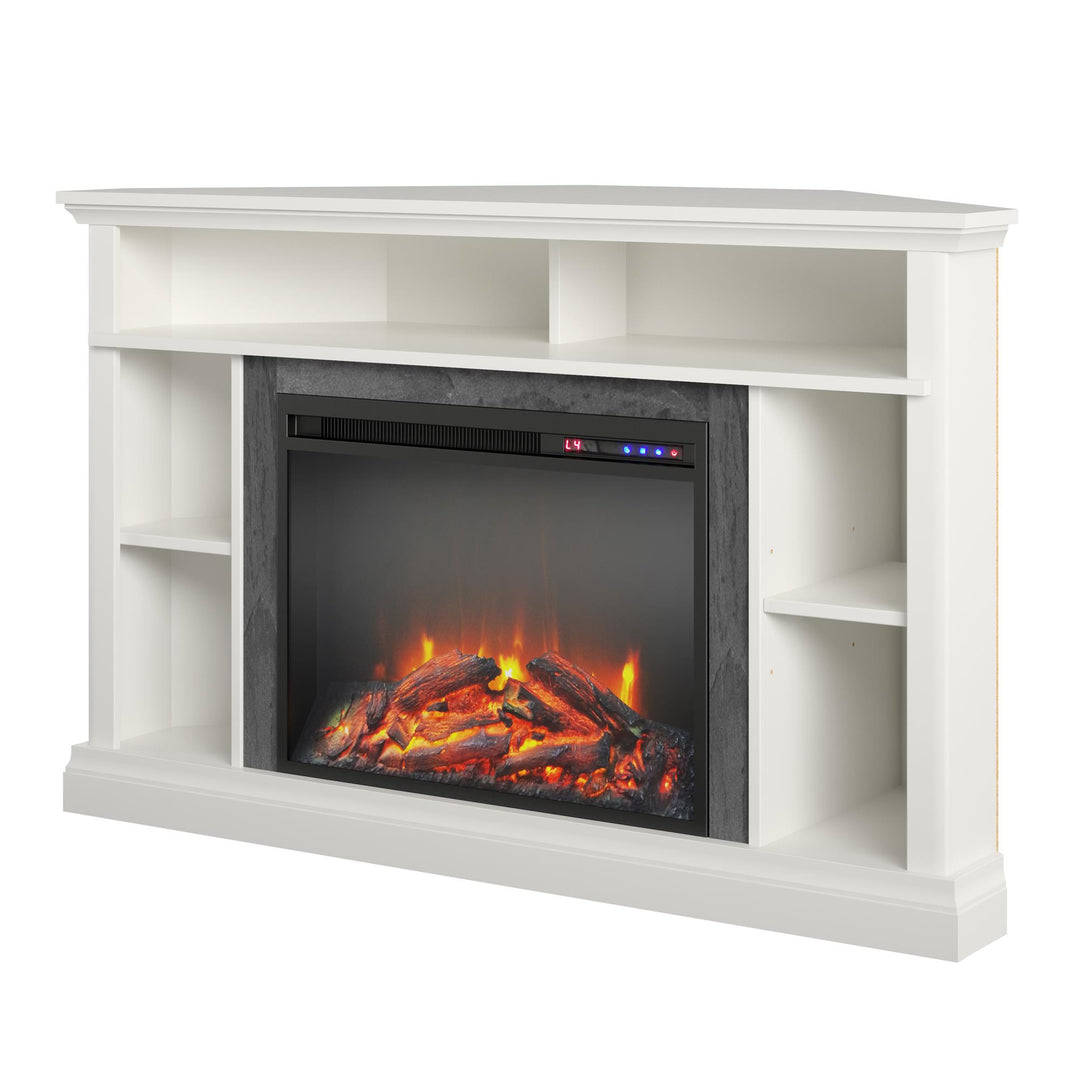 Overland Electric Corner Fireplace for TVs up to 50 Inches - White