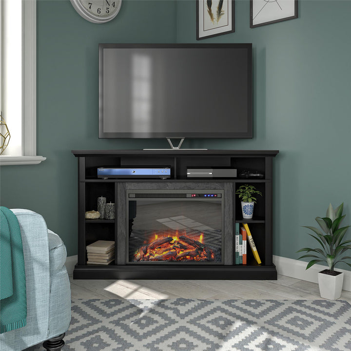 Overland Electric Corner Fireplace for TVs up to 50 Inches - Black