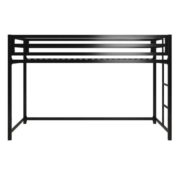 Miles Metal Junior Twin Loft Bed with Integrated Ladder - Black - Twin