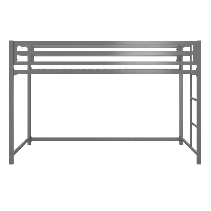 Miles Metal Junior Twin Loft Bed with Integrated Ladder - Silver - Twin