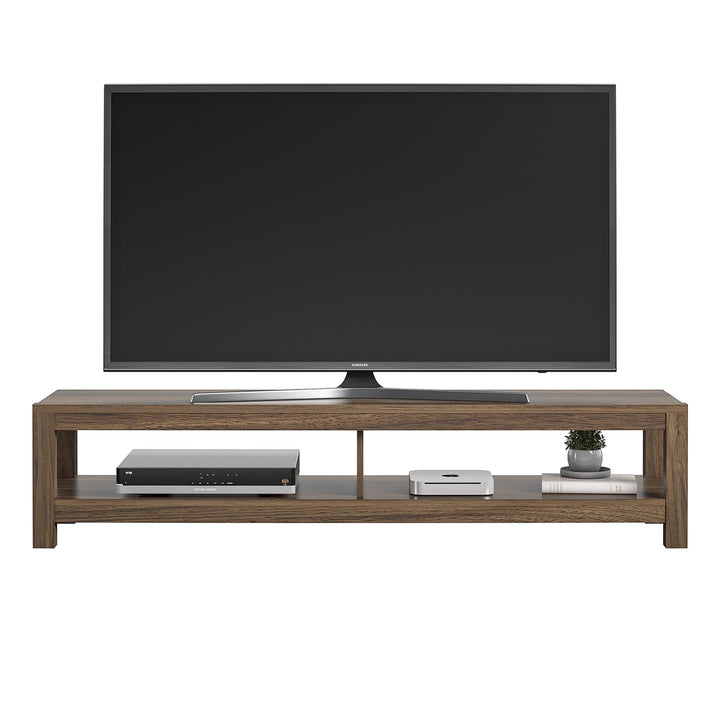 Maximize your viewing experience with the Essentials 65 TV stand - Florence Walnut