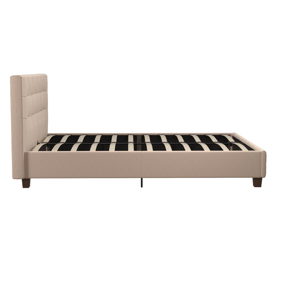 Rose Upholstered Bed with Button Tufted Detail - Tan - Full