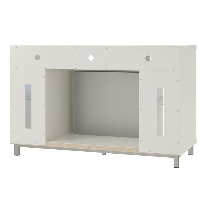 Lumina Fireplace TV Stand for TVs up to 48 Inch with 7 Color LED Lights - White - 46”-50”