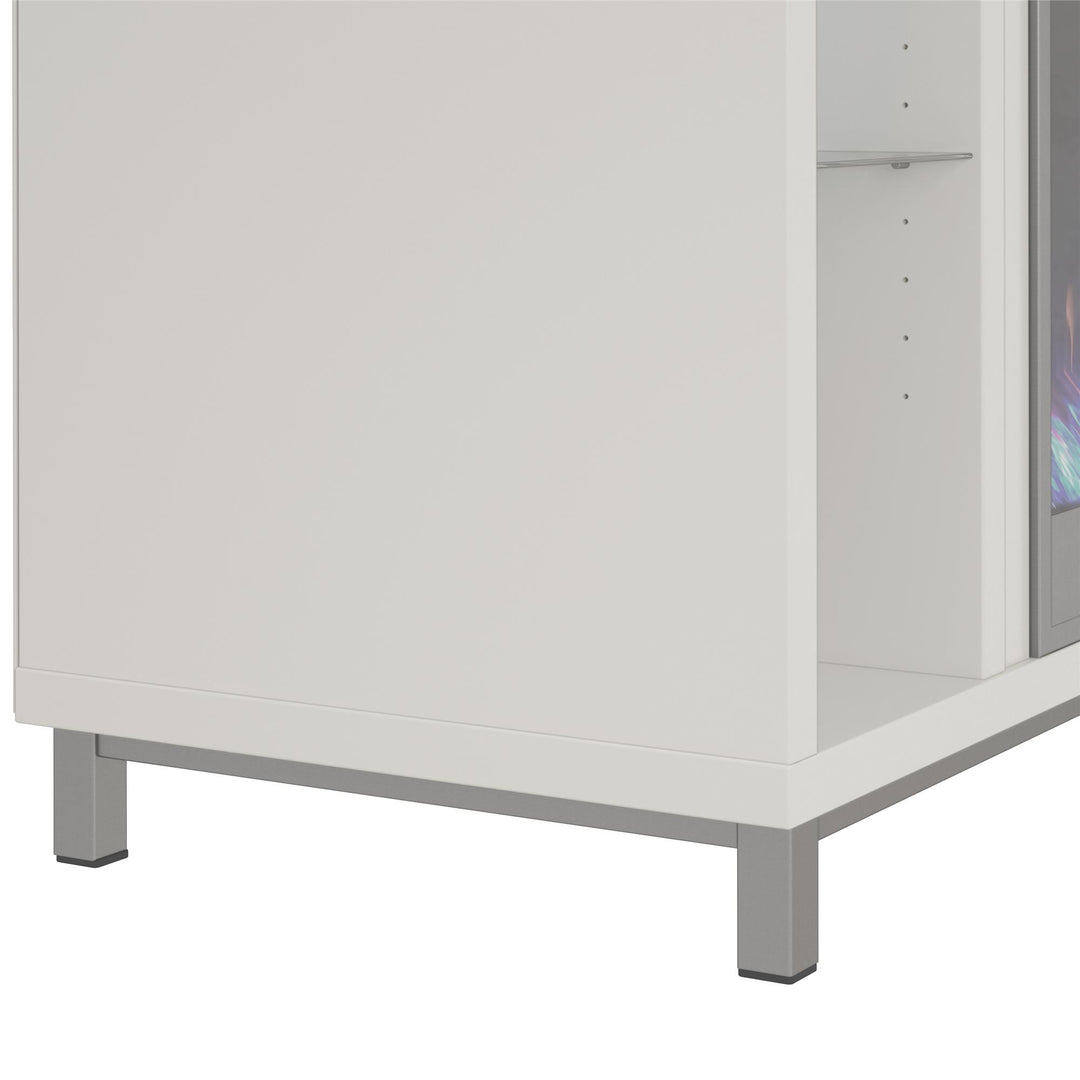 Lumina Fireplace TV Stand for TVs up to 48 Inch with 7 Color LED Lights - White - 46”-50”