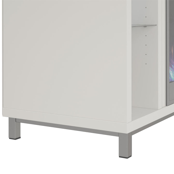 Lumina Fireplace TV Stand for TVs up to 48 Inch with 7 Color LED Lights - White - 46”-50”