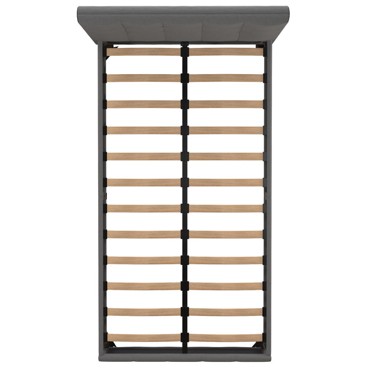 Rose Upholstered Bed with Button Tufted Detail - Gray - Twin