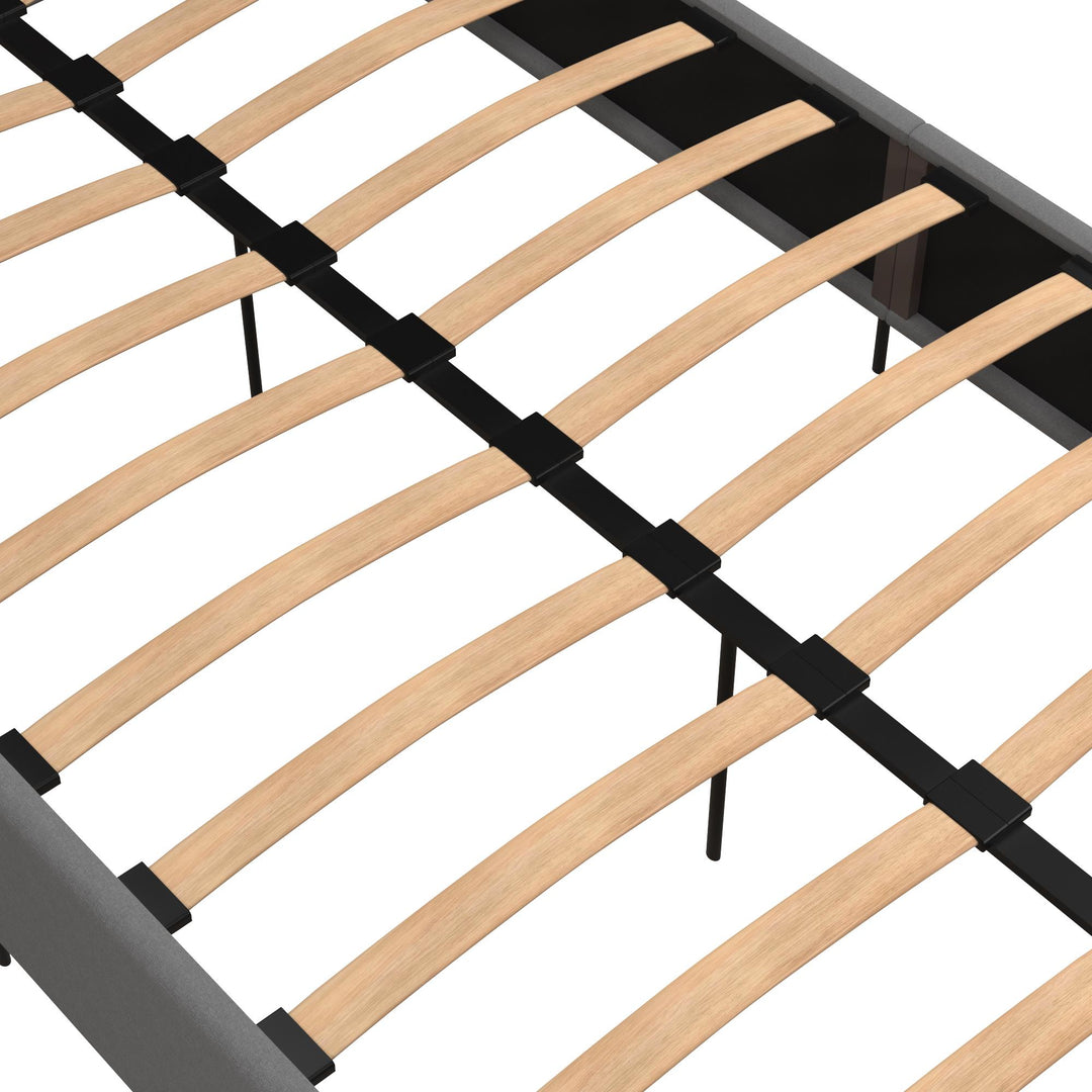 Rose Upholstered Bed with Button Tufted Detail - Gray - Twin