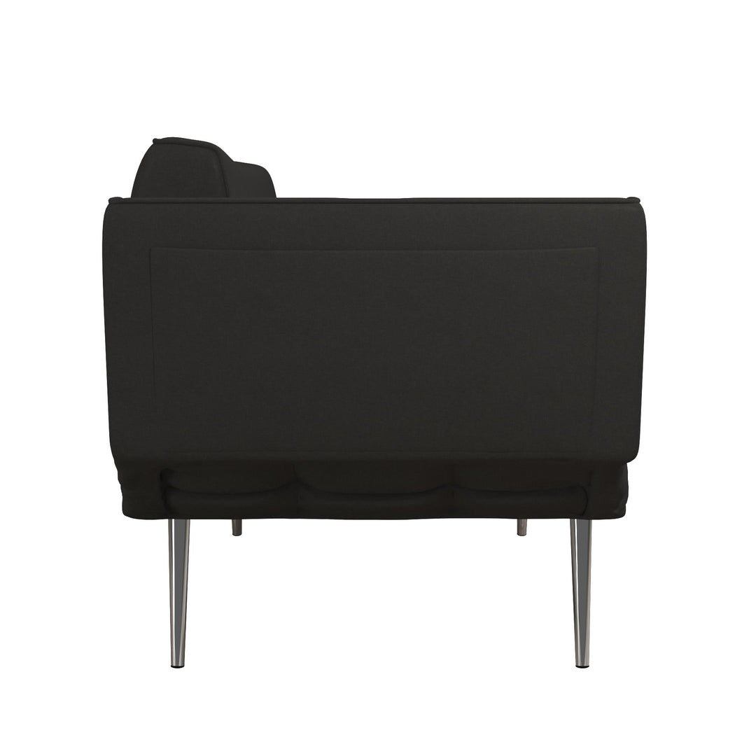Euro Futon with Magazine Storage with Multiple Seating Positions - Black