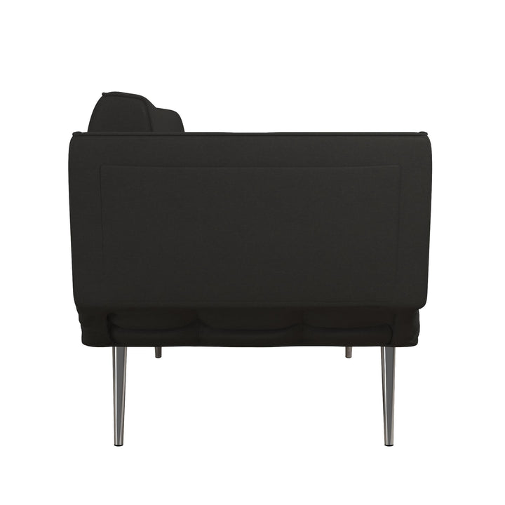 Euro Futon with Magazine Storage with Multiple Seating Positions - Black