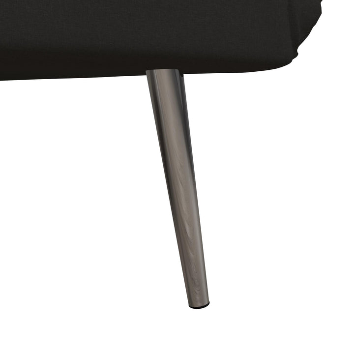 Euro Futon with Magazine Storage with Multiple Seating Positions - Black