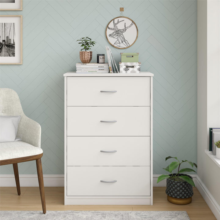 Rory 4 Drawer Dresser Chest - White