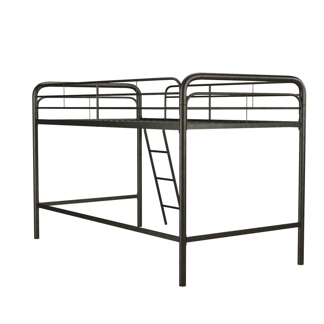 Jett Junior Loft Bed with Metal Frame and Built-In Ladder - Black - Twin