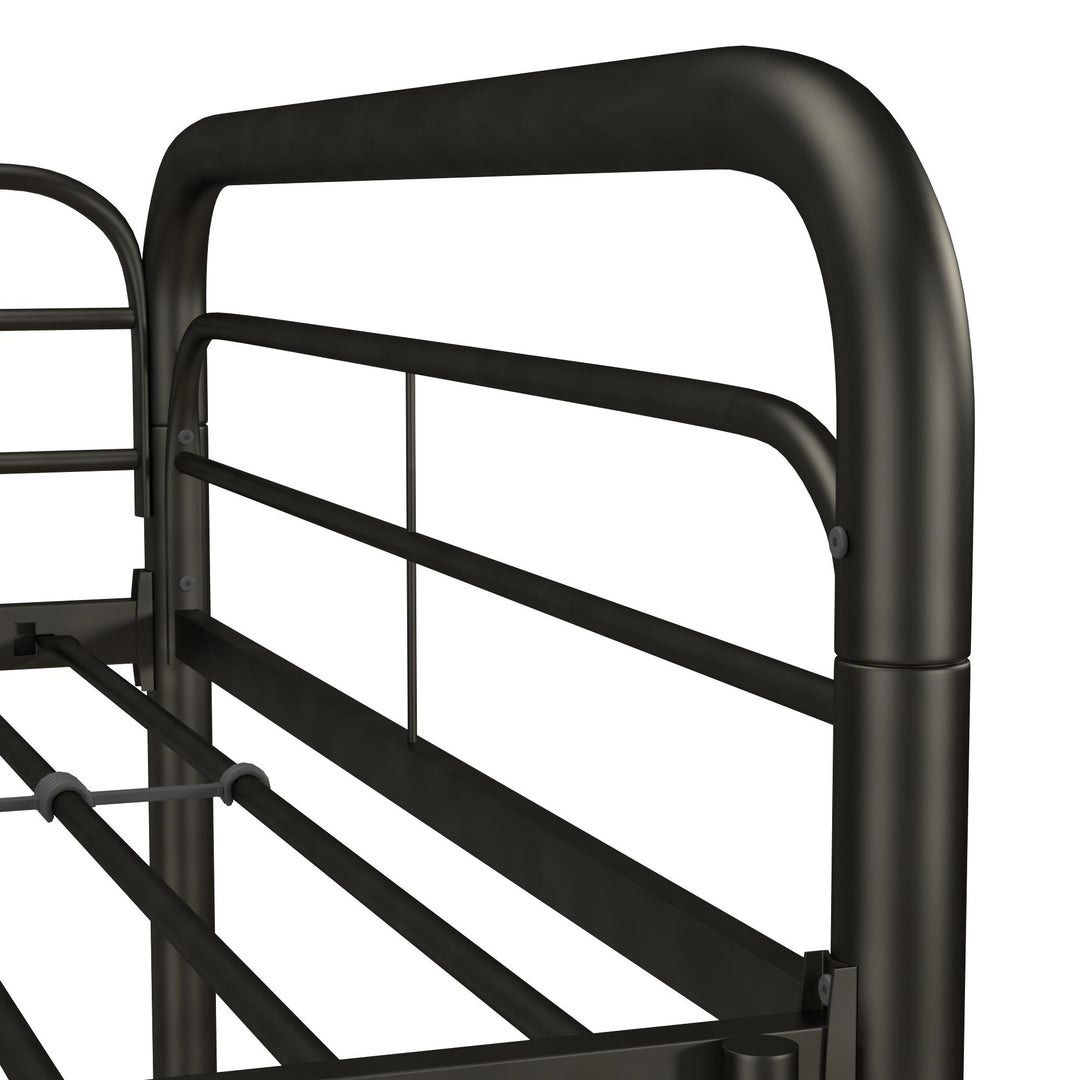 Jett Junior Loft Bed with Metal Frame and Built-In Ladder - Black - Twin