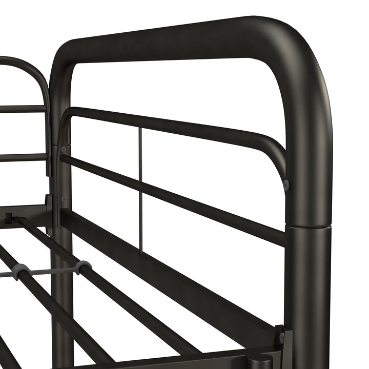 Jett Junior Loft Bed with Metal Frame and Built-In Ladder - Black - Twin