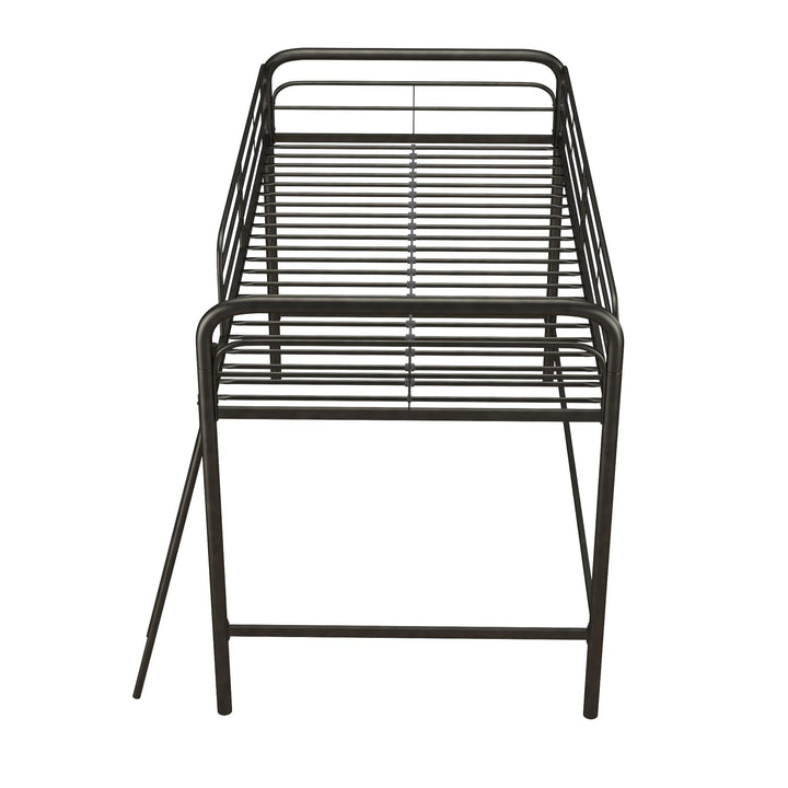Jett Junior Loft Bed with Metal Frame and Built-In Ladder - Black - Twin