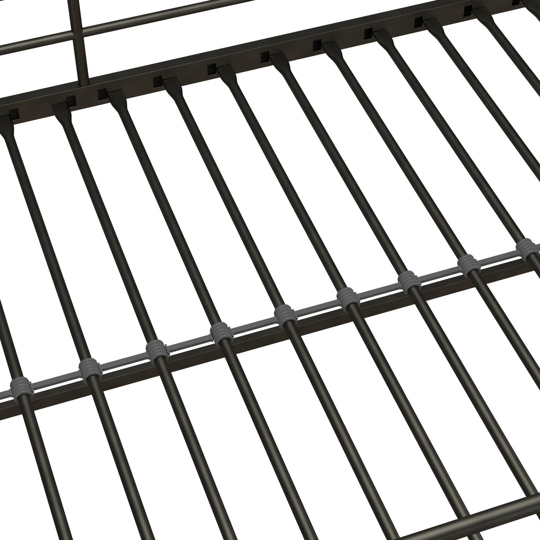 Jett Junior Loft Bed with Metal Frame and Built-In Ladder - Black - Twin