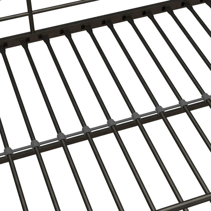 Jett Junior Loft Bed with Metal Frame and Built-In Ladder - Black - Twin
