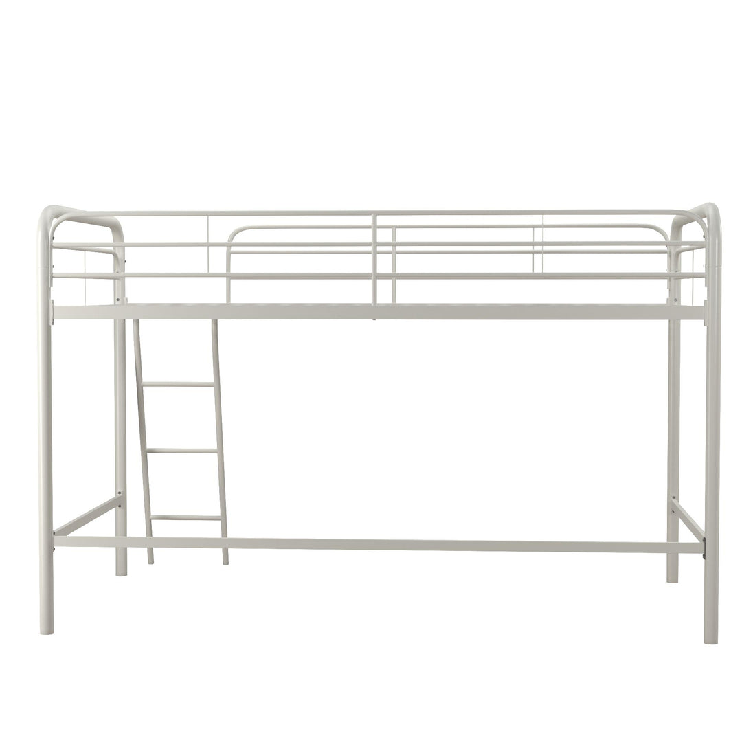 Jett Junior Loft Bed with Metal Frame and Built-In Ladder - White - Twin