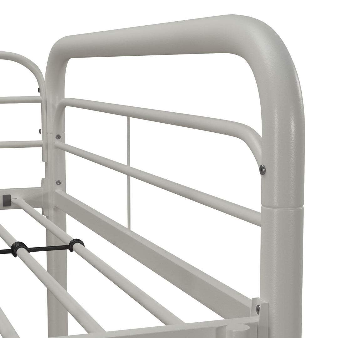 Jett Junior Loft Bed with Metal Frame and Built-In Ladder - White - Twin