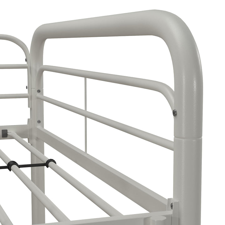 Jett Junior Loft Bed with Metal Frame and Built-In Ladder - White - Twin