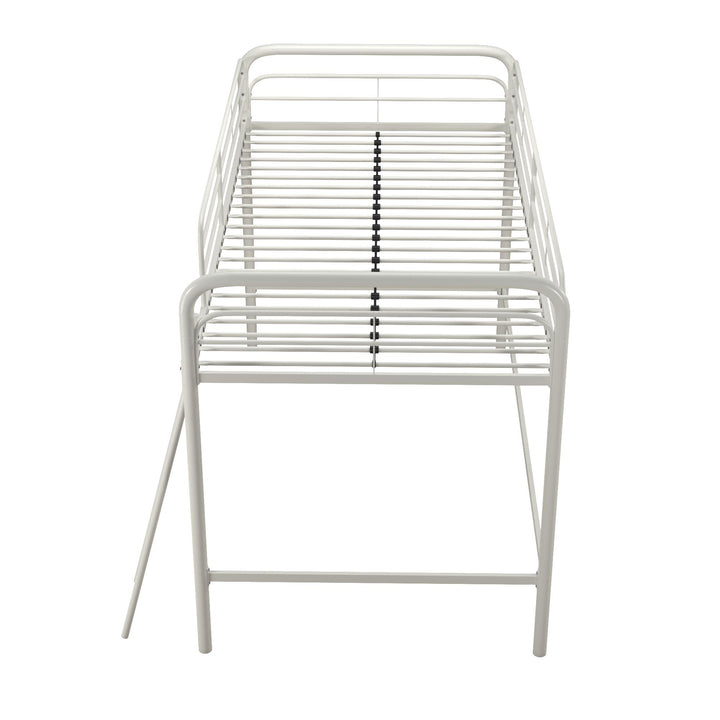 Jett Junior Loft Bed with Metal Frame and Built-In Ladder - White - Twin