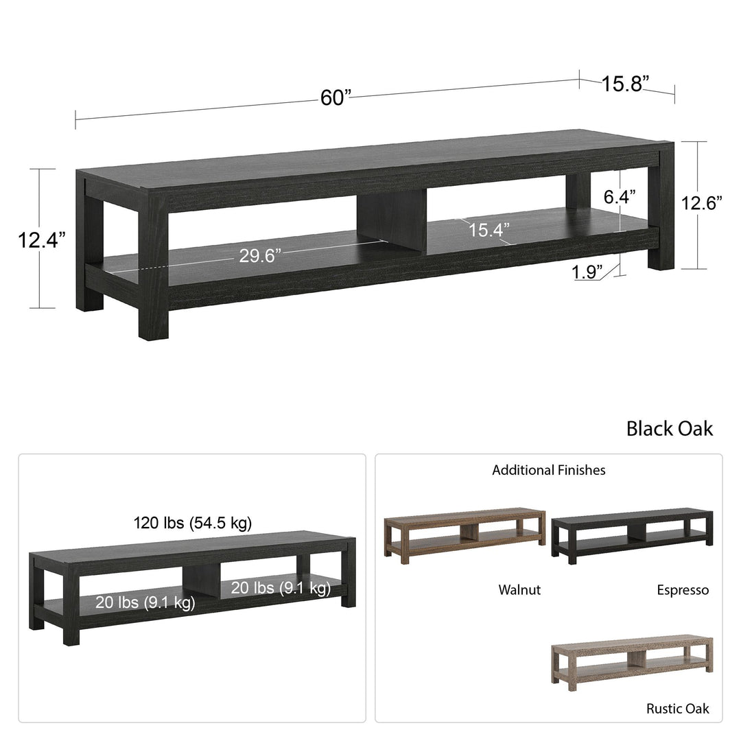 Maximize your viewing experience with the Essentials 65 TV stand - Espresso