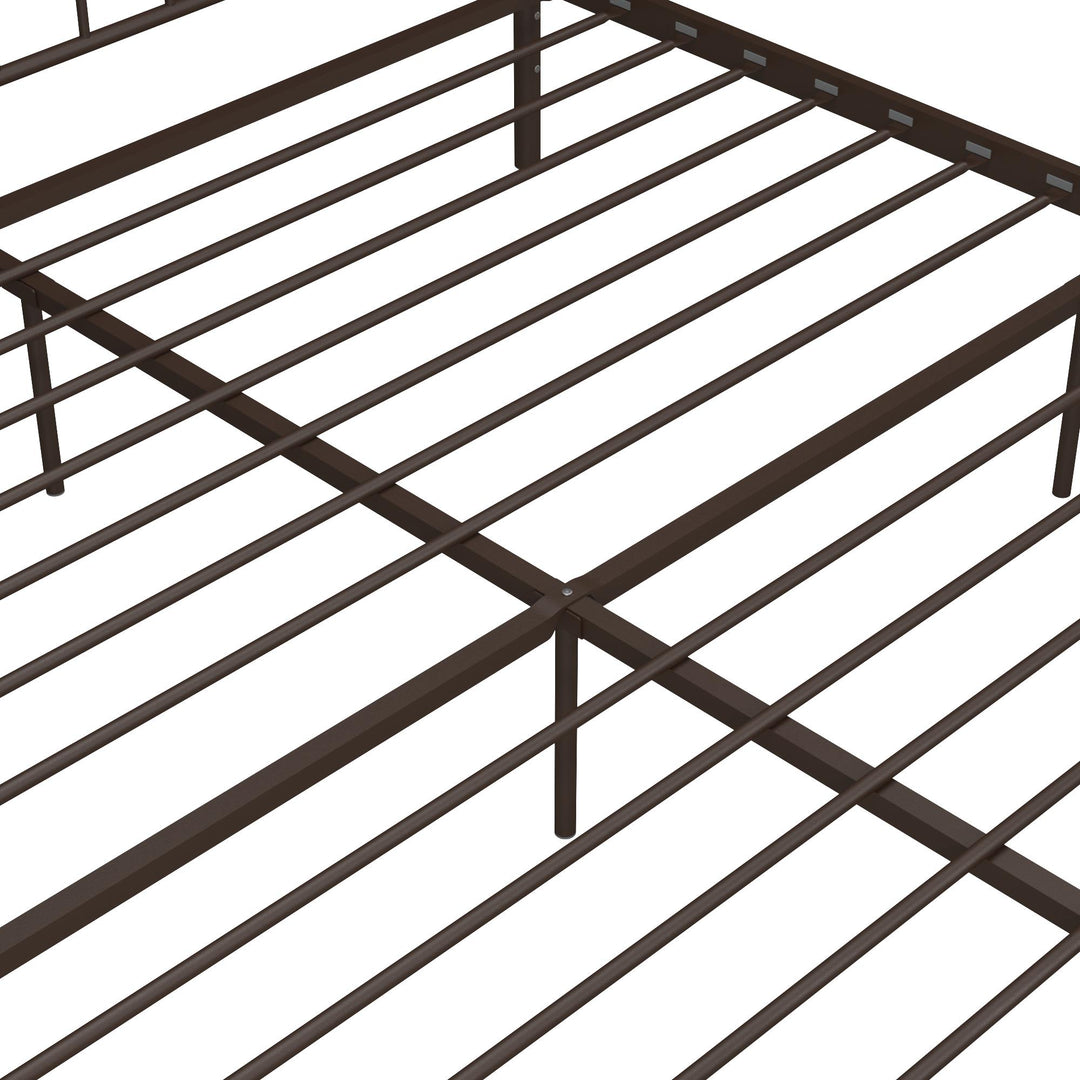 Metal Bed with Sturdy Slats -  Bronze  -  King