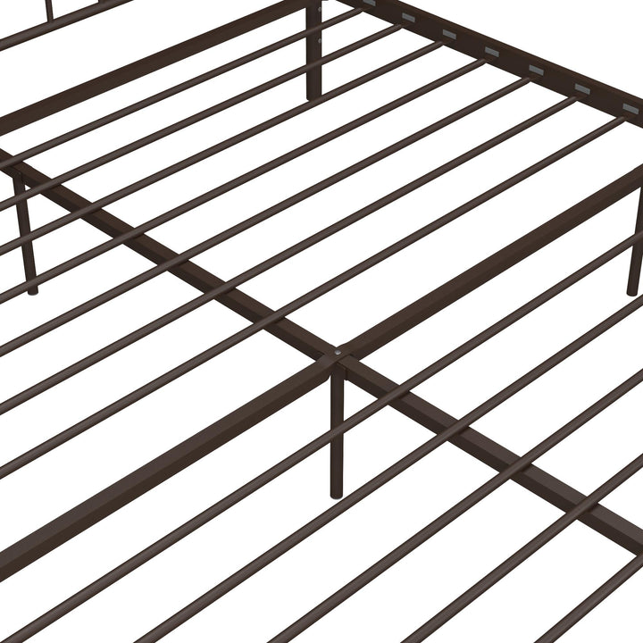 Metal Bed with Sturdy Slats -  Bronze  -  King