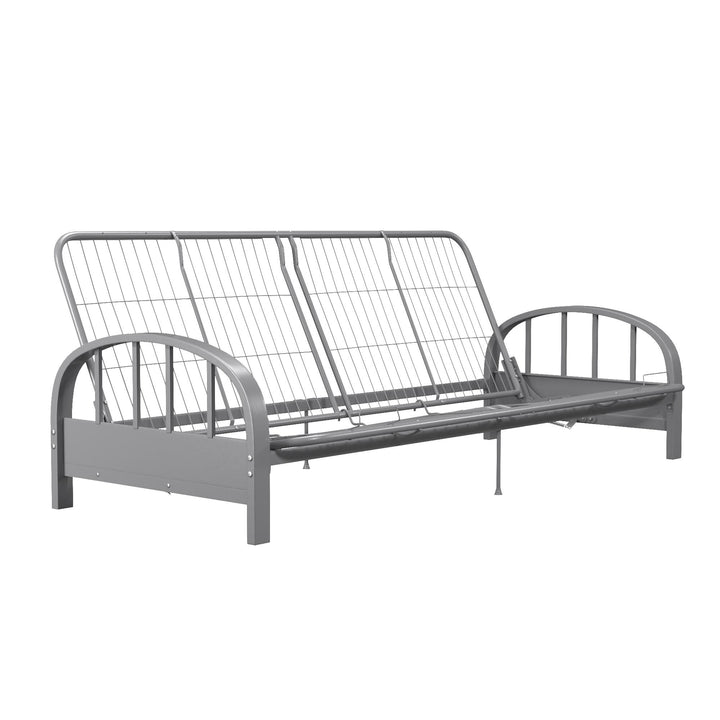 Ailee Metal Full Size Futon Frame with Multiple Reclining Positions - Silver