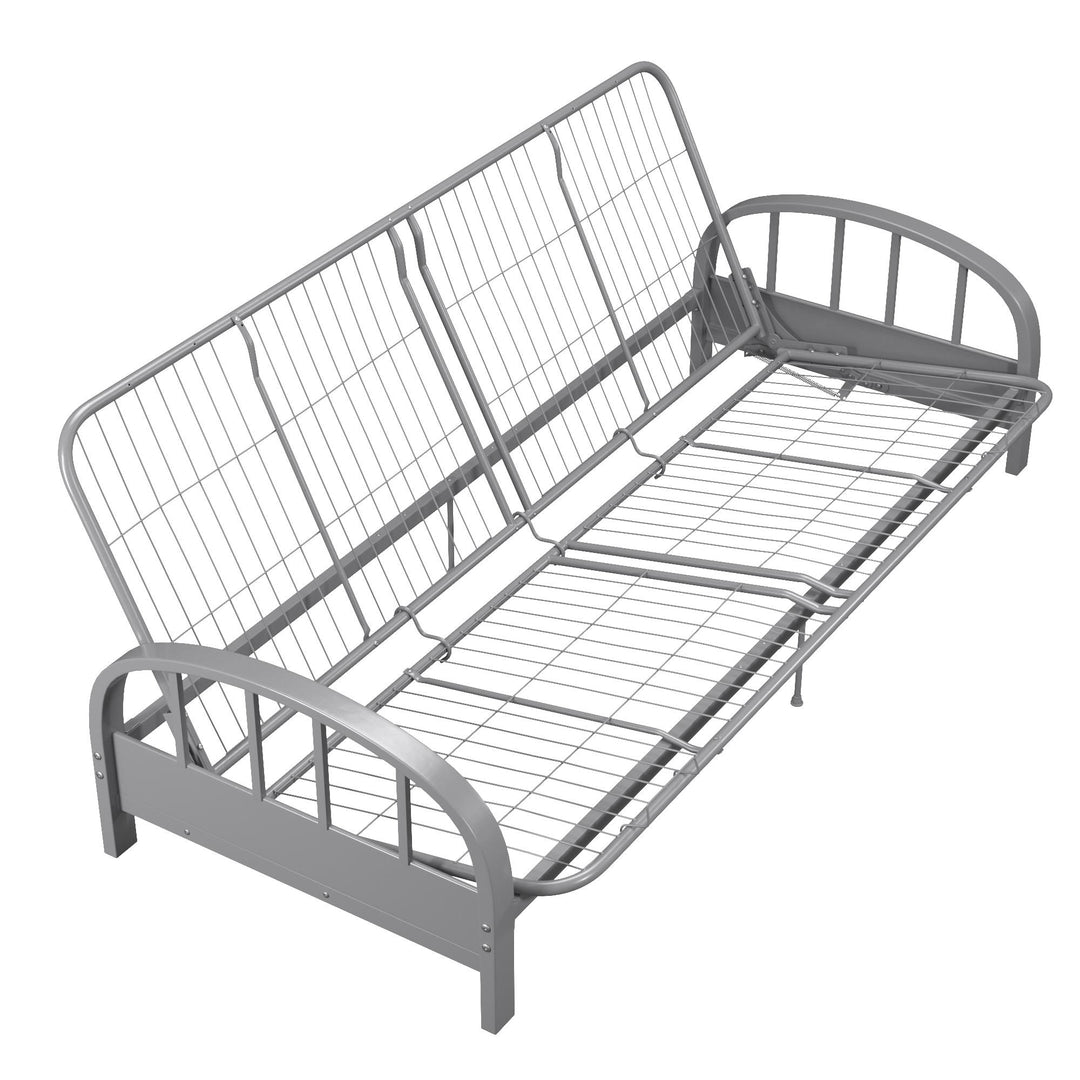 Ailee Metal Full Size Futon Frame with Multiple Reclining Positions - Silver