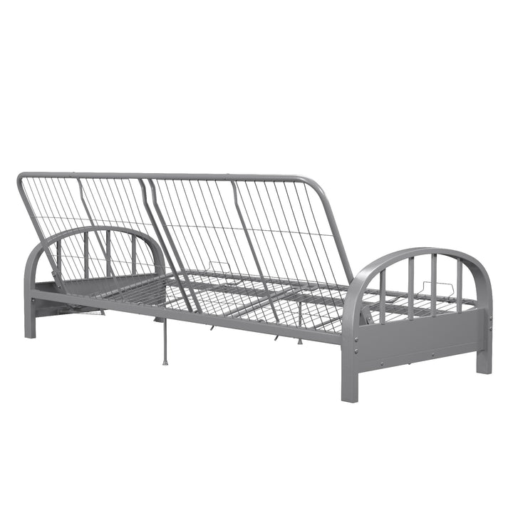 Ailee Metal Full Size Futon Frame with Multiple Reclining Positions - Silver