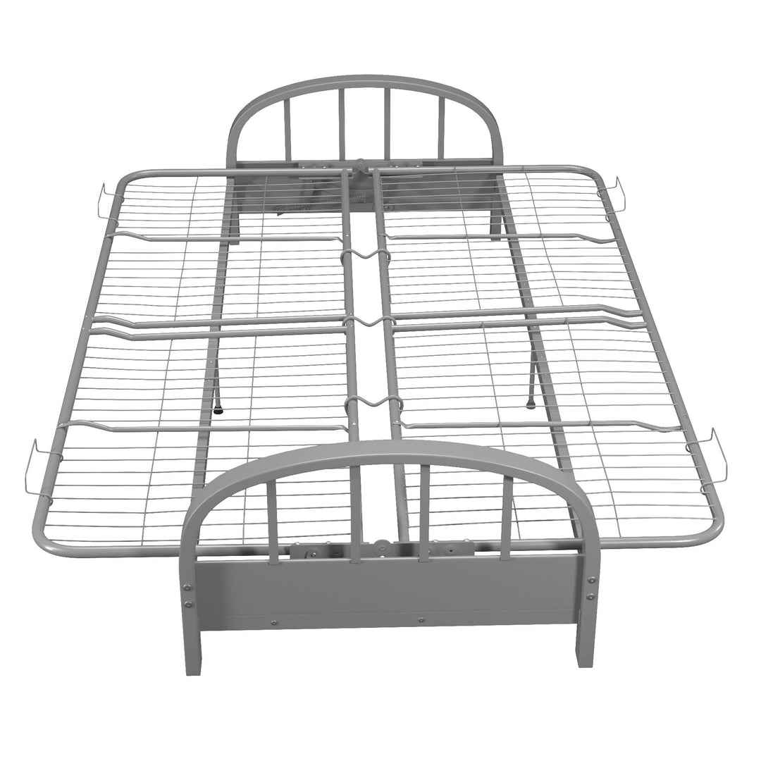Ailee Metal Full Size Futon Frame with Multiple Reclining Positions - Silver