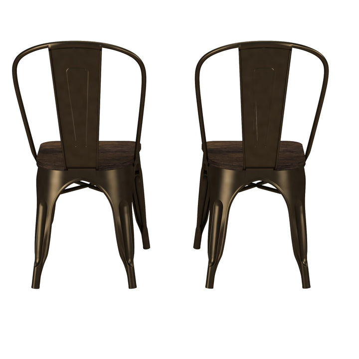 Fusion Metal Dining Chair for Home -  Bronze