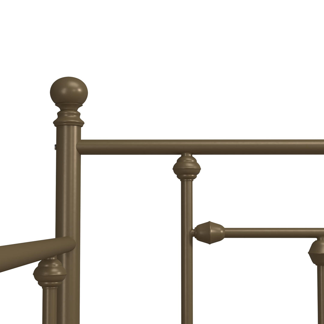 Manila Metal Daybed and Trundle Set with Sturdy Metal Frame and Slats - Gold - Twin
