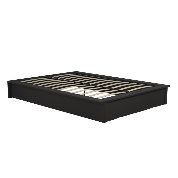 Maven Upholstered Bed with Modern Low Profile Design - Black - Full