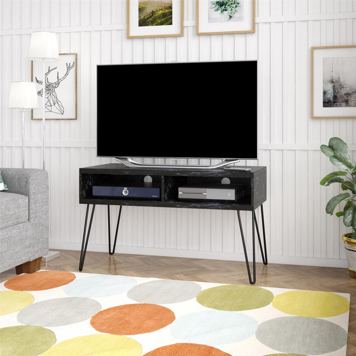 Athena TV Stand for TVs up to 42 Inches - Black Marble