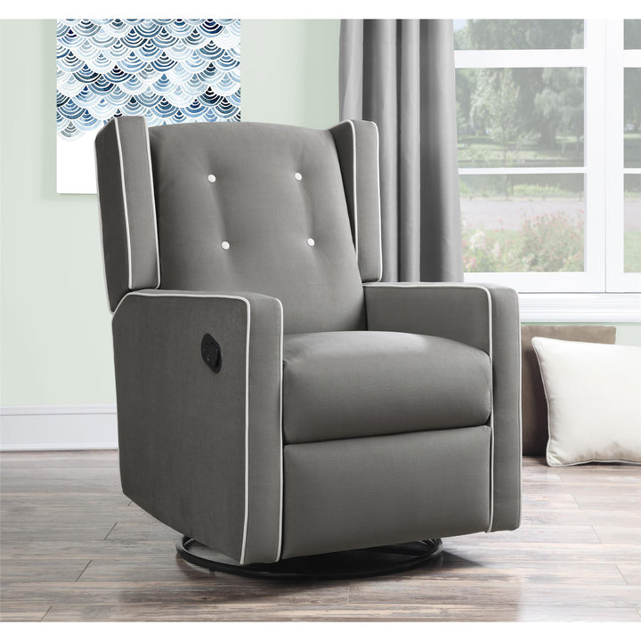 Stylish Mikayla Swivel Glider Chair -  Gray