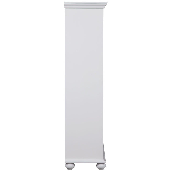 Aaron Lane Tall Bookcase with 2 Sliding Glass Doors - White