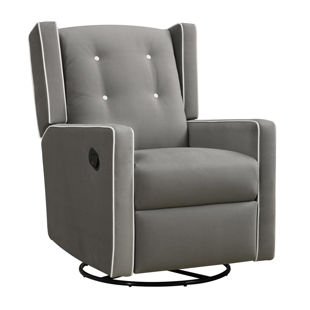 Mikayla Swivel Glider Recliner Chair Pocket Coil Seating - Gray