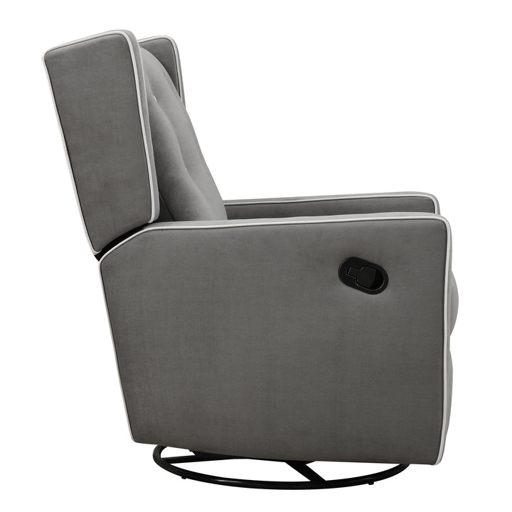 Mikayla Swivel Glider Recliner Chair Pocket Coil Seating - Gray