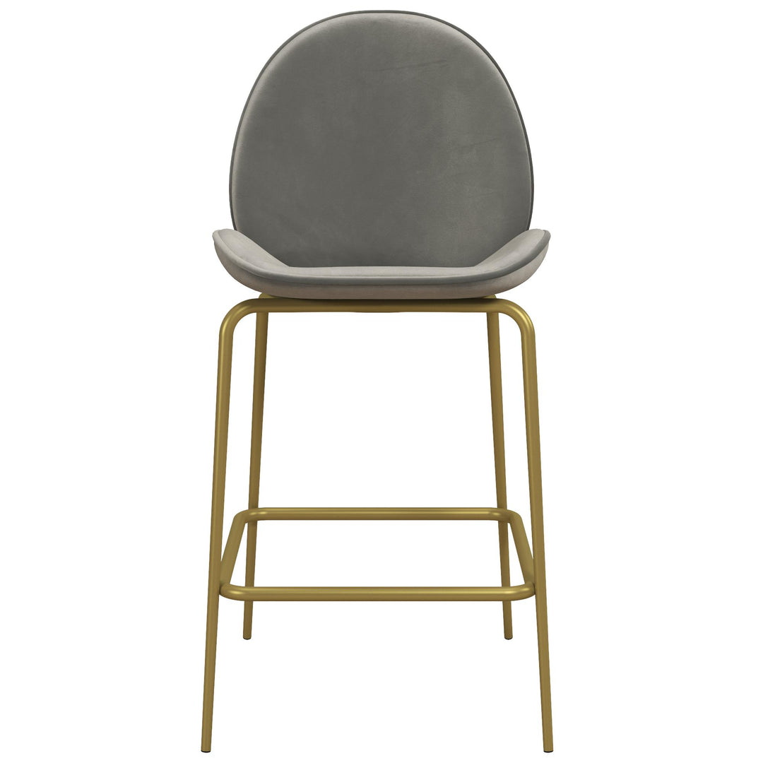 Astor Upholstered Counter Height Bar Stool with Gold Metal Legs - Light Gray